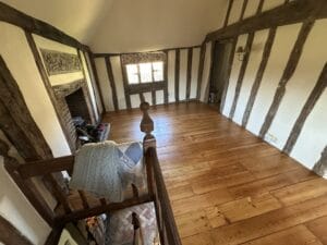 Pine wood floor sanded and refinished in Ashdon by Art of Clean Cambridge 
